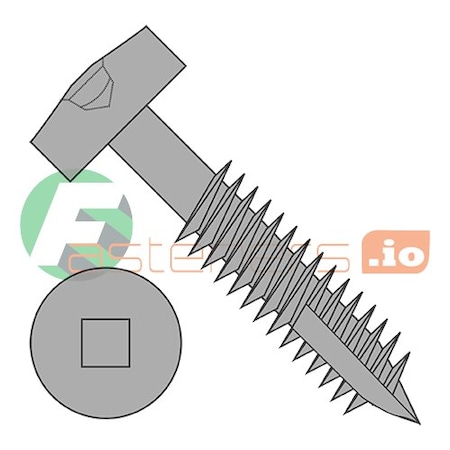 Newport Fasteners Wood Screw, #6, 1-1/2 in, Plain Steel Pan Head Square Drive, 8000 PK 112828